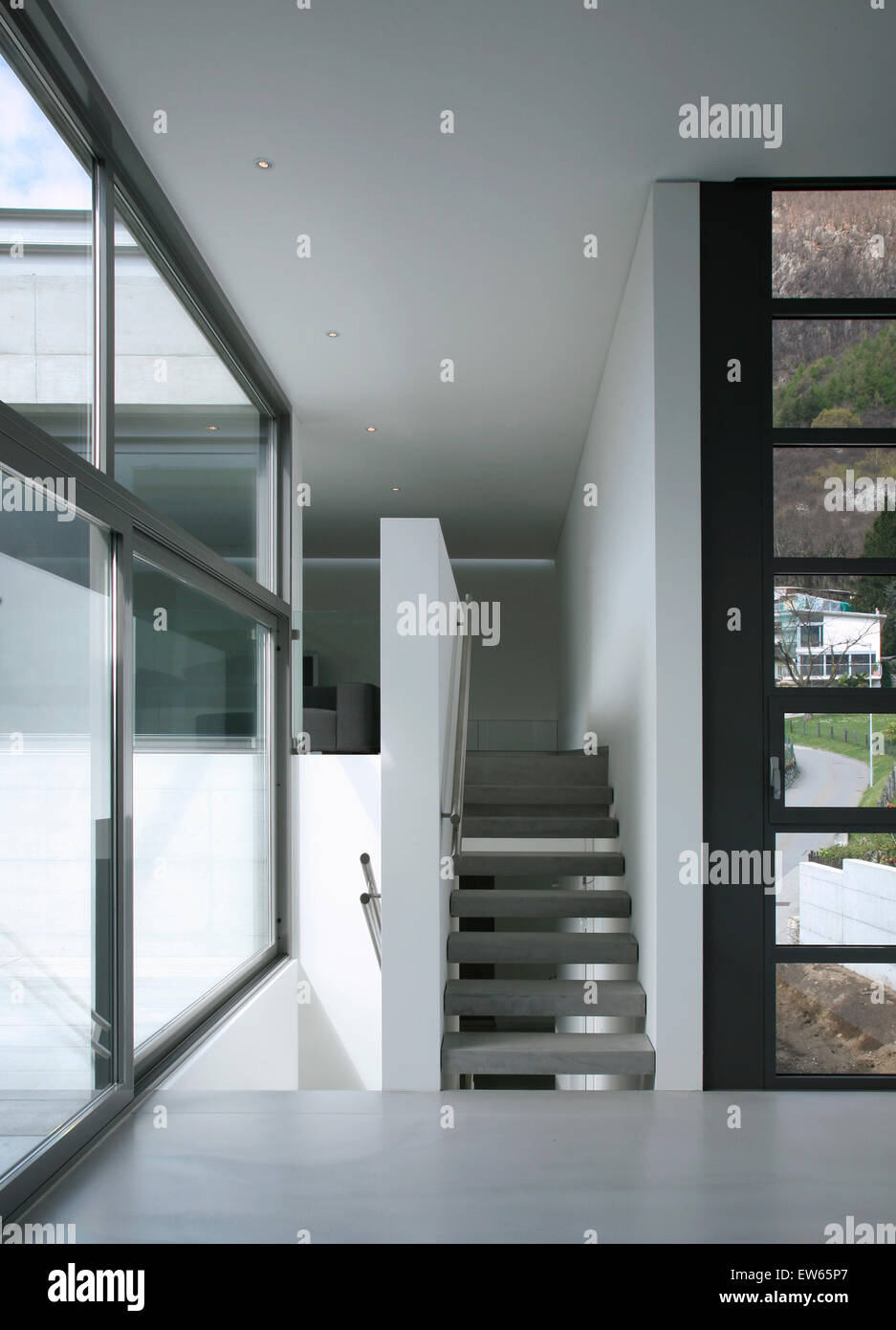 villa design in concrete, interior view Stock Photo - Alamy