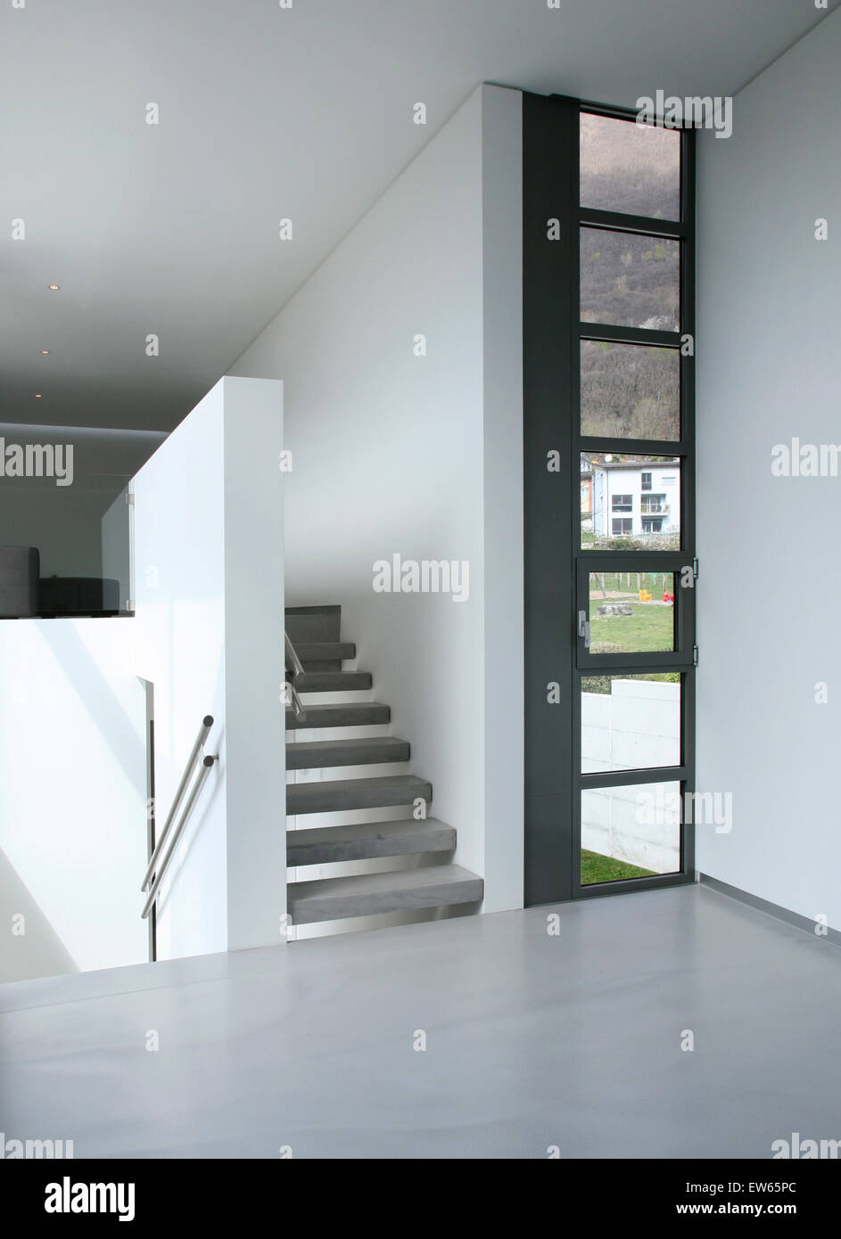 villa design in concrete, interior view Stock Photo - Alamy