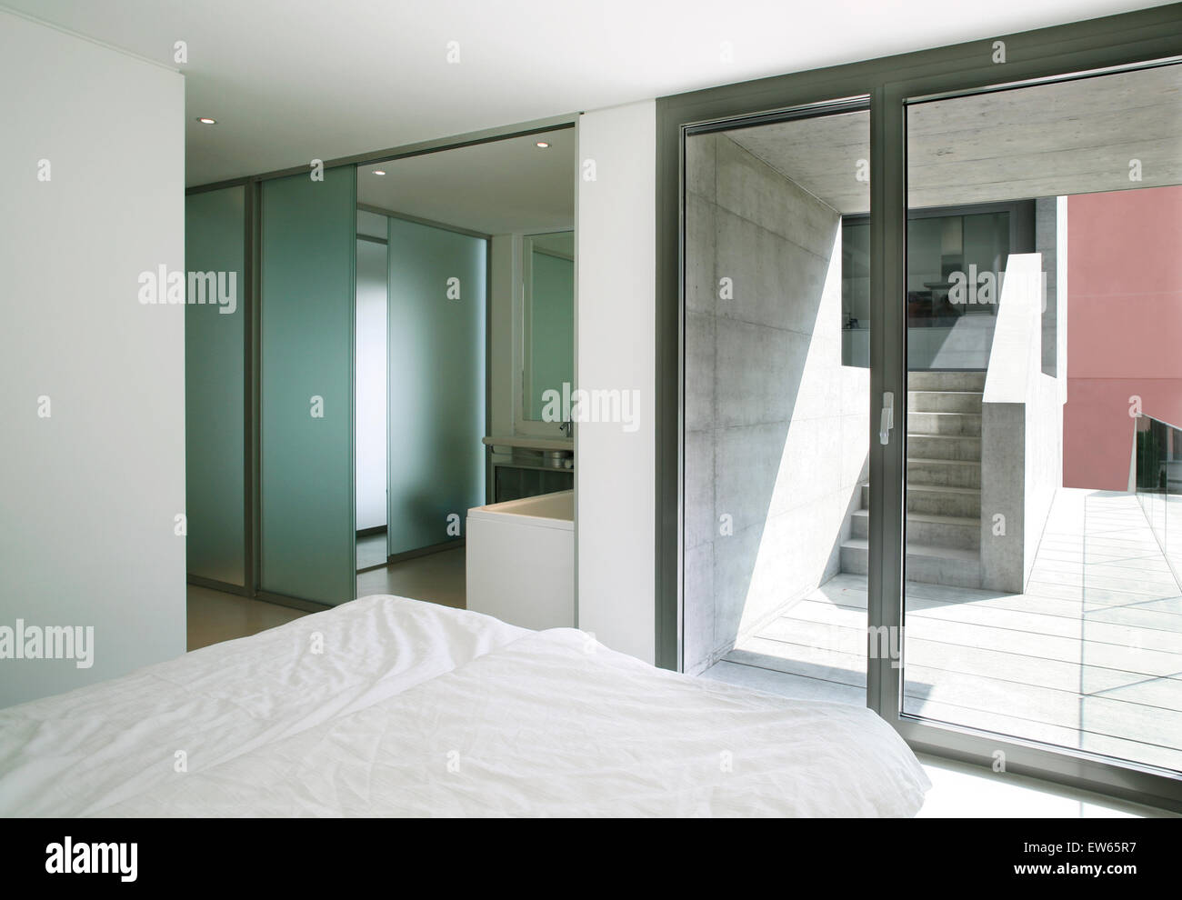 villa design in concrete, interior view Stock Photo - Alamy