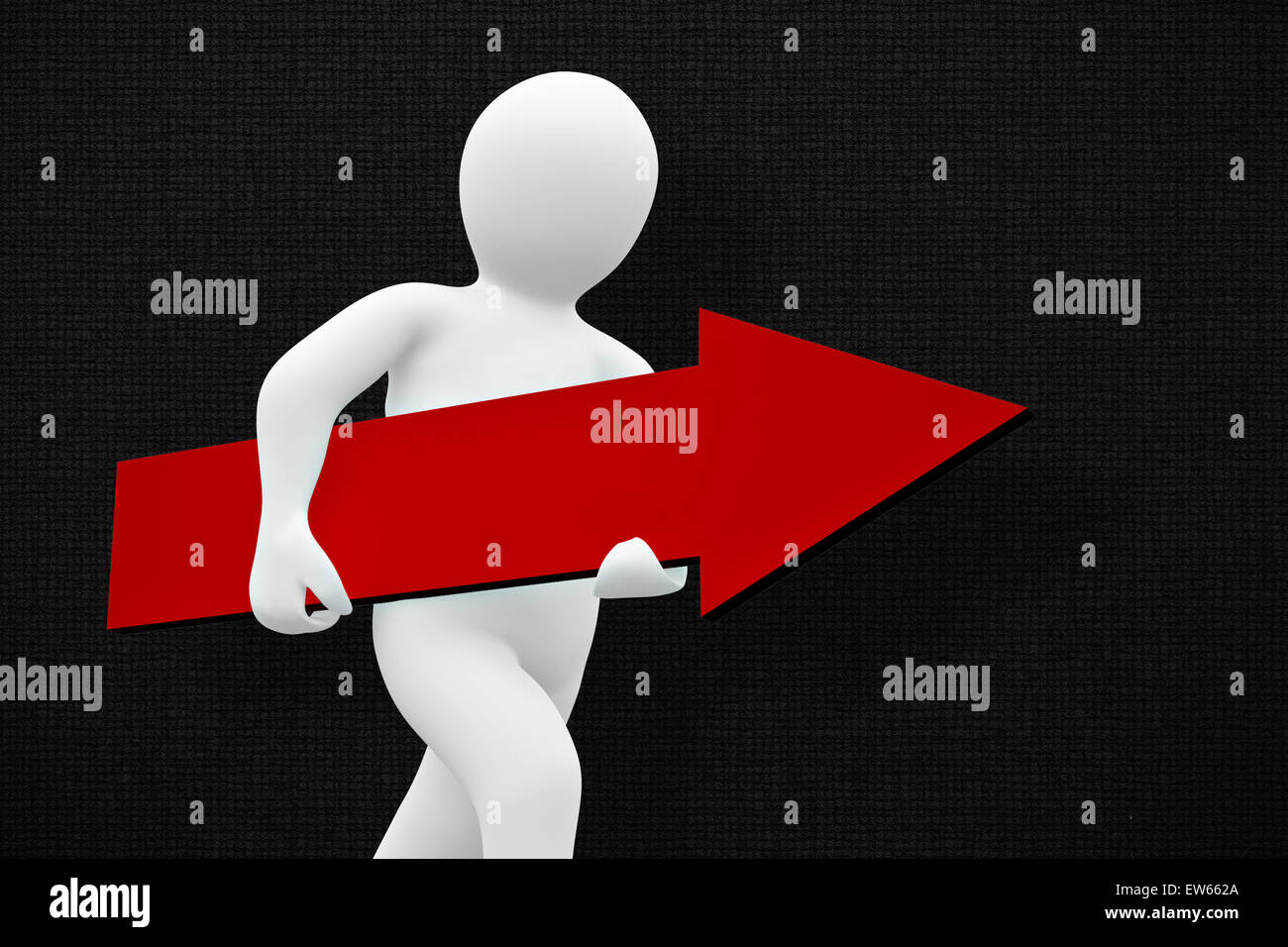 Composite image of white character holding red arrow Stock Photo - Alamy