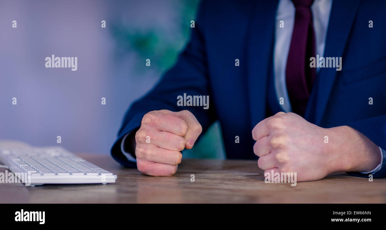 Angry Businessman With Closed Fists Stock Photo Alamy