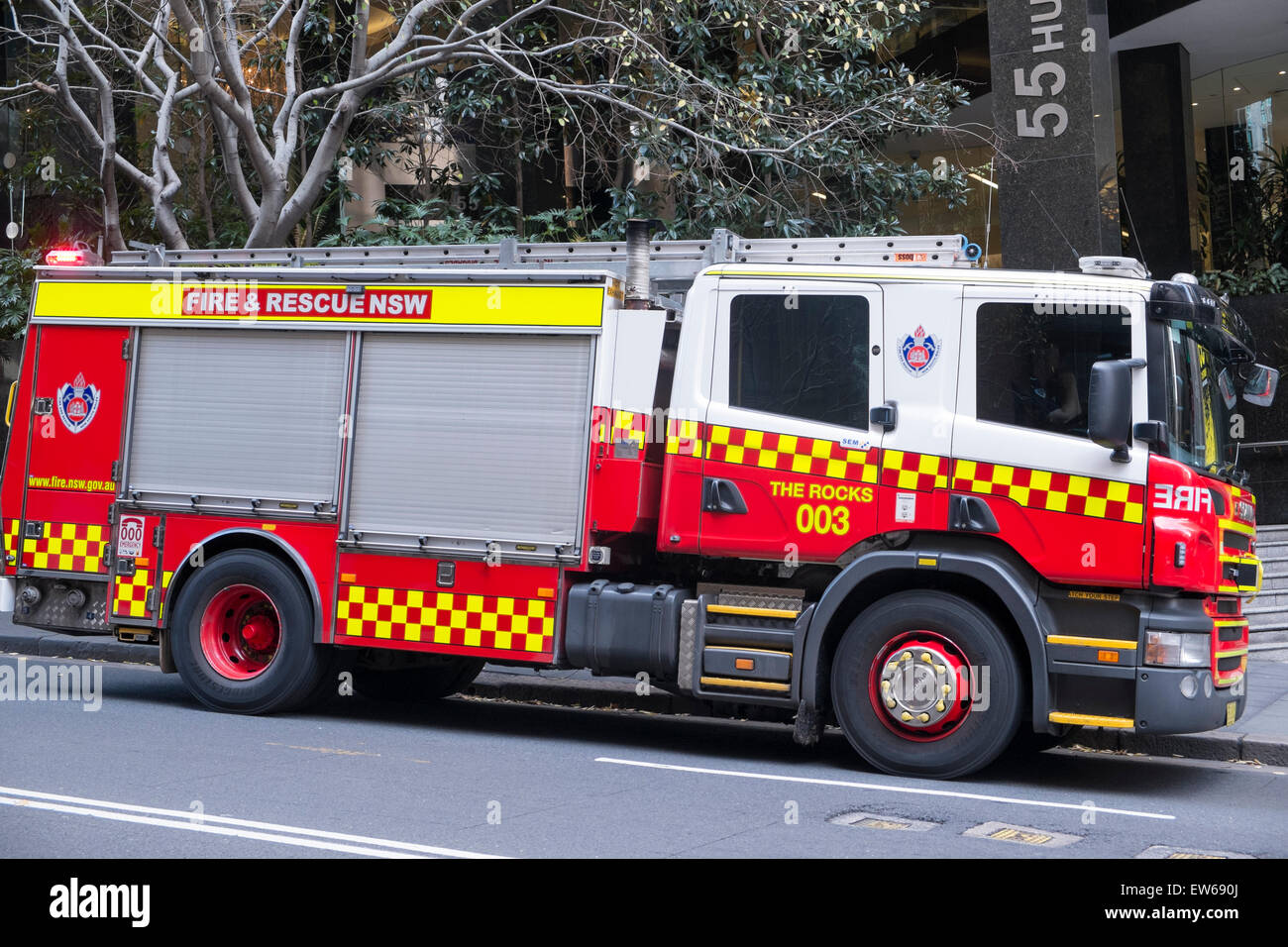 New south wales Sydney australian fire and rescue truck engine from the  Rocks command in Sydney city centre, Australia Stock Photo - Alamy