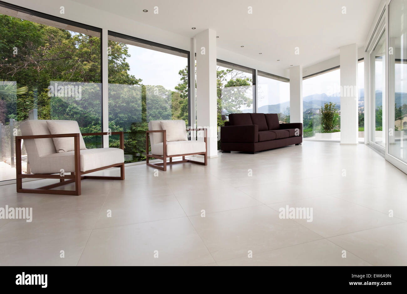 interior modern house empty Stock Photo