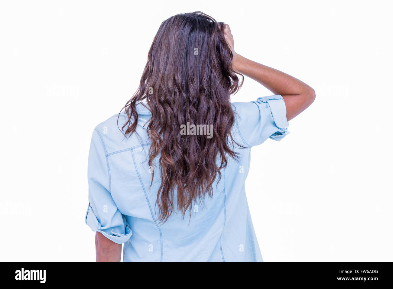 Rear view gorgeous brunette standing hi-res stock photography and ...