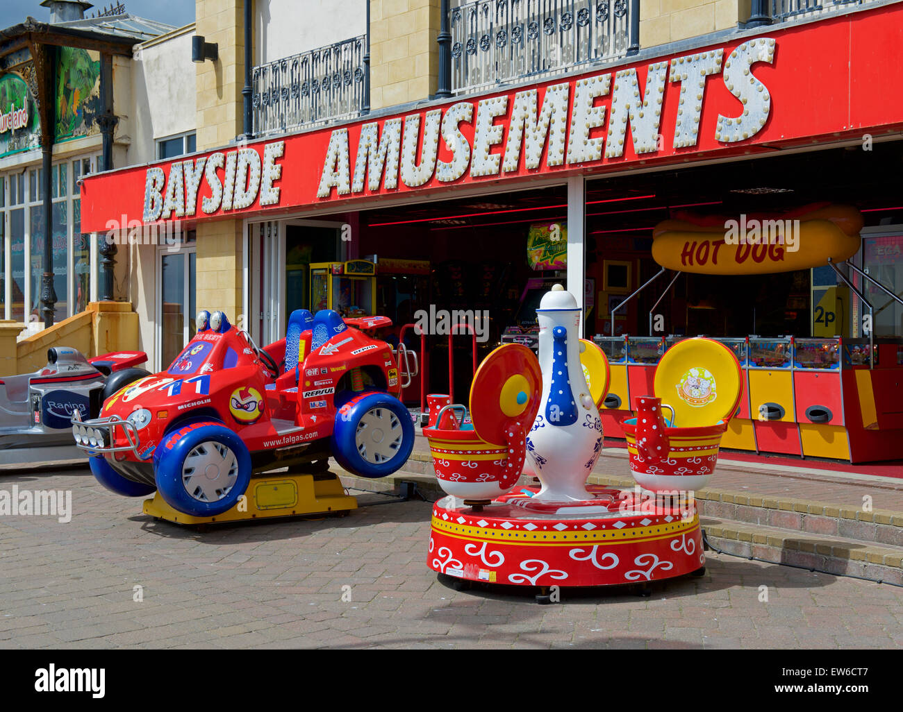 Amusement arcade on the promenade, Bridlington, East Yorkshire, England UK Stock Photo