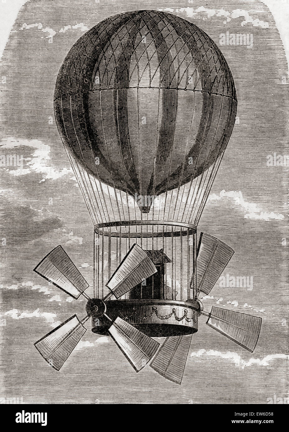 The Comte d'Artois hot air balloon built by Alban and Vallet at Javelle, near Paris, France in 1785. Stock Photo