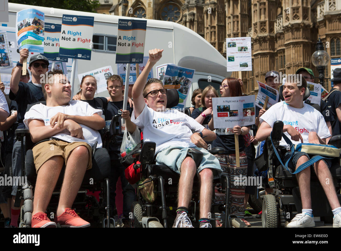 Protesters gather to support 'A Right Not a Fight,' campaign in Westminster, London. Stock Photo