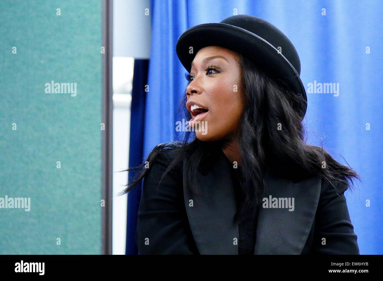 Brandy Norwood rehearses for her role as Roxie Hart in the Broadway