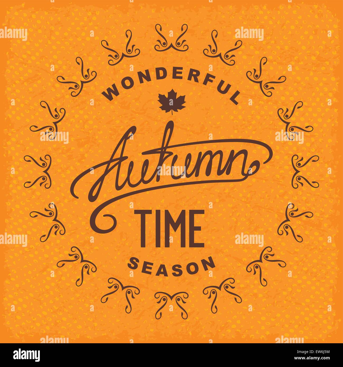 Vintage textured card with autumn lettering design. Vector eps 10 Stock ...