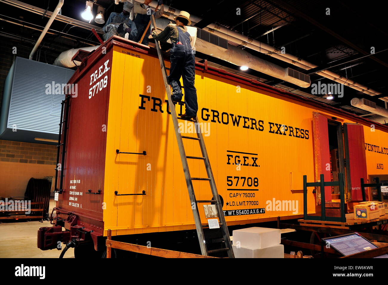 Strasburg, Pennsylvania Mannequins depict workers loading fruit into a