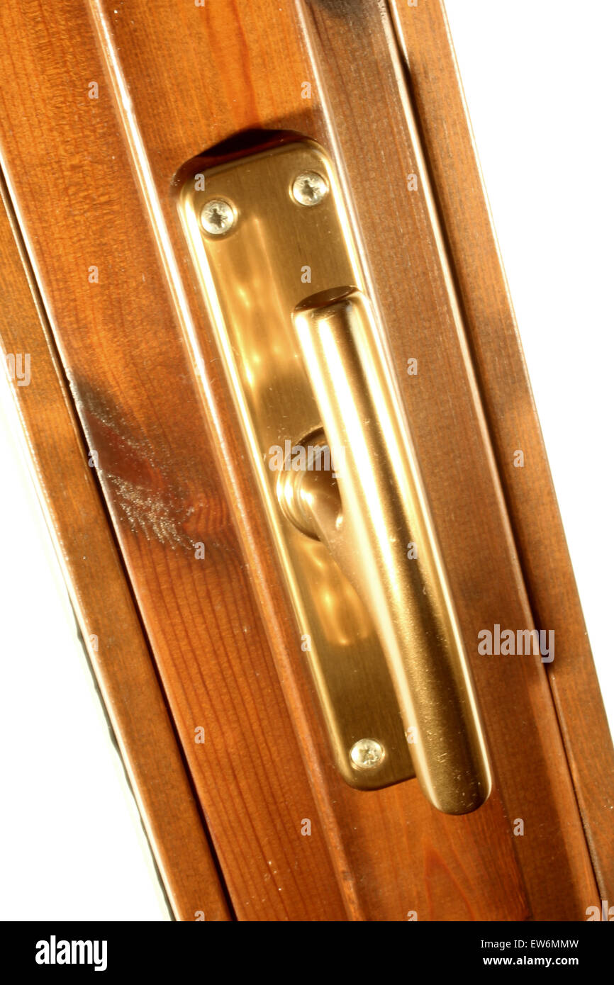 Wood window, door, key, handle isolated Stock Photo Alamy