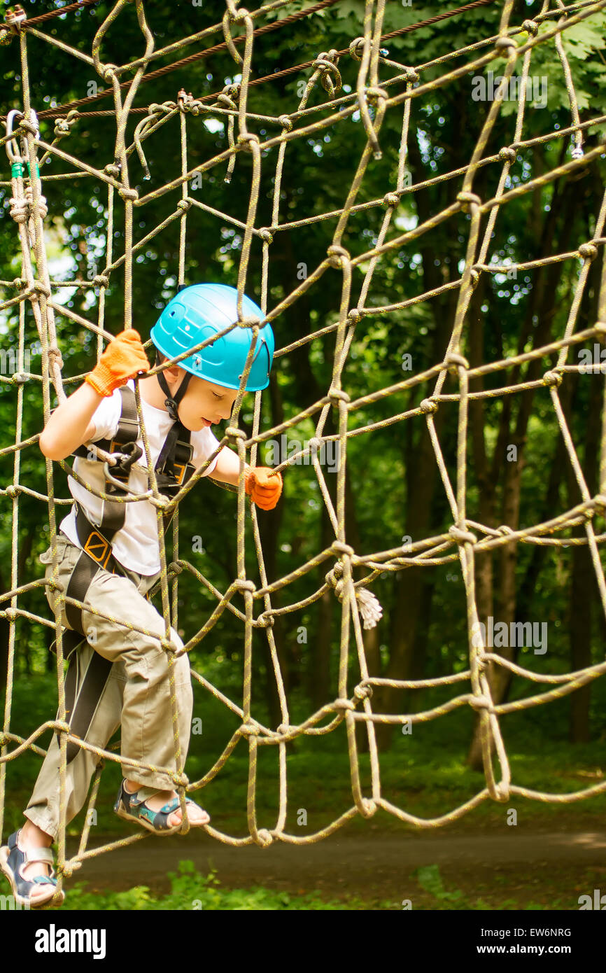 Boy Using A Rope Boy on rope way in hi-res stock photography and images - Alamy