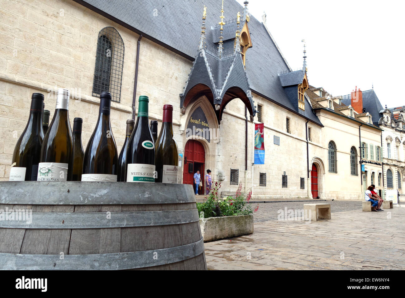 Beaune in France buying wine buyer on sale Stock Photo