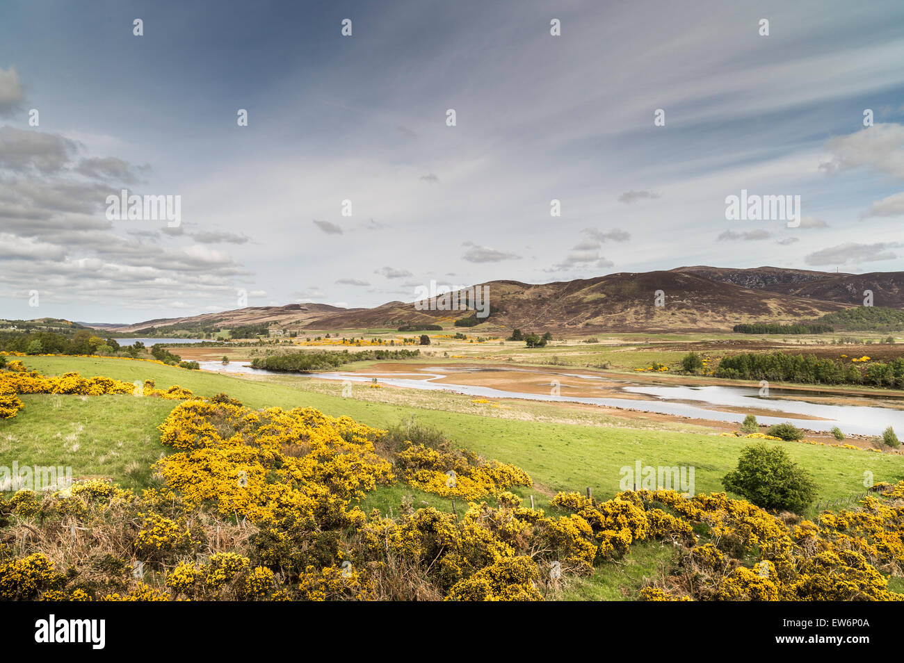 Loch Mhor in the Scottish Highlands. Stock Photo