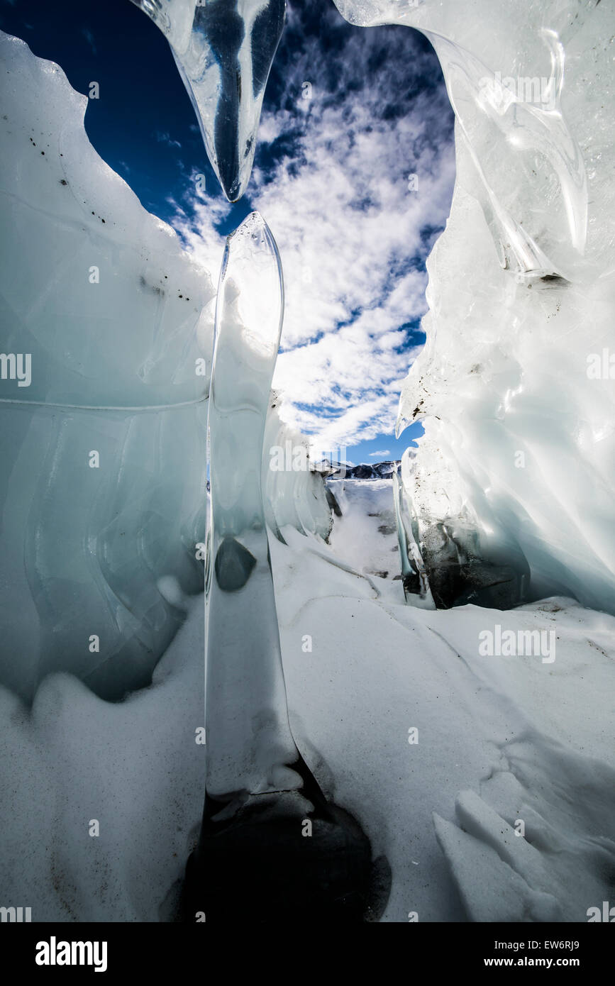 Melting ice on the Canada Glacier, Antarctica. Stock Photo
