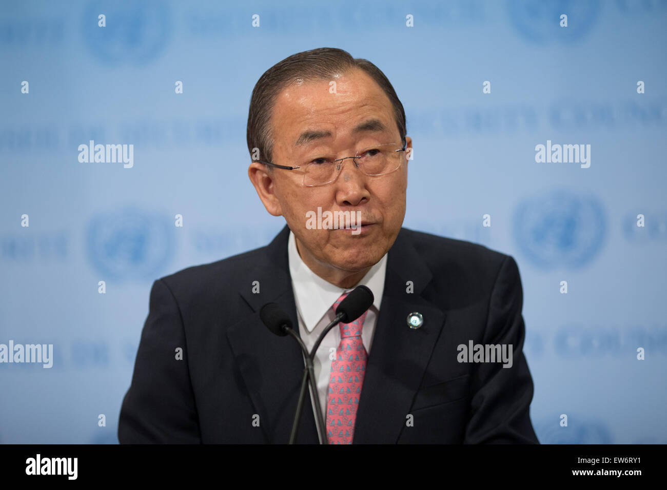 New York, USA. 18th June, 2015. United Nations Secretary General Ban Ki ...