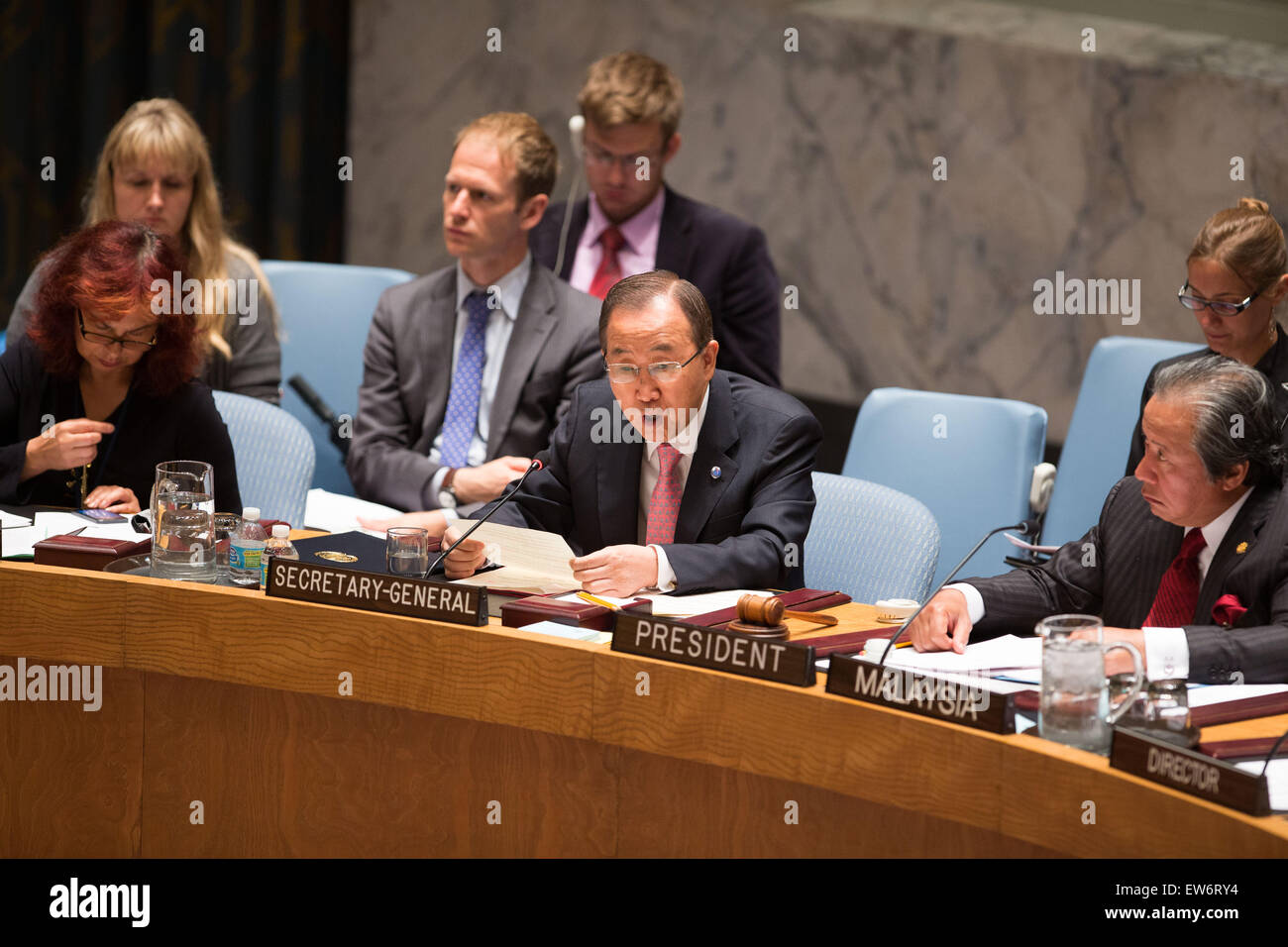 New York, USA. 18th June, 2015. United Nations Secretary General Ban Ki ...