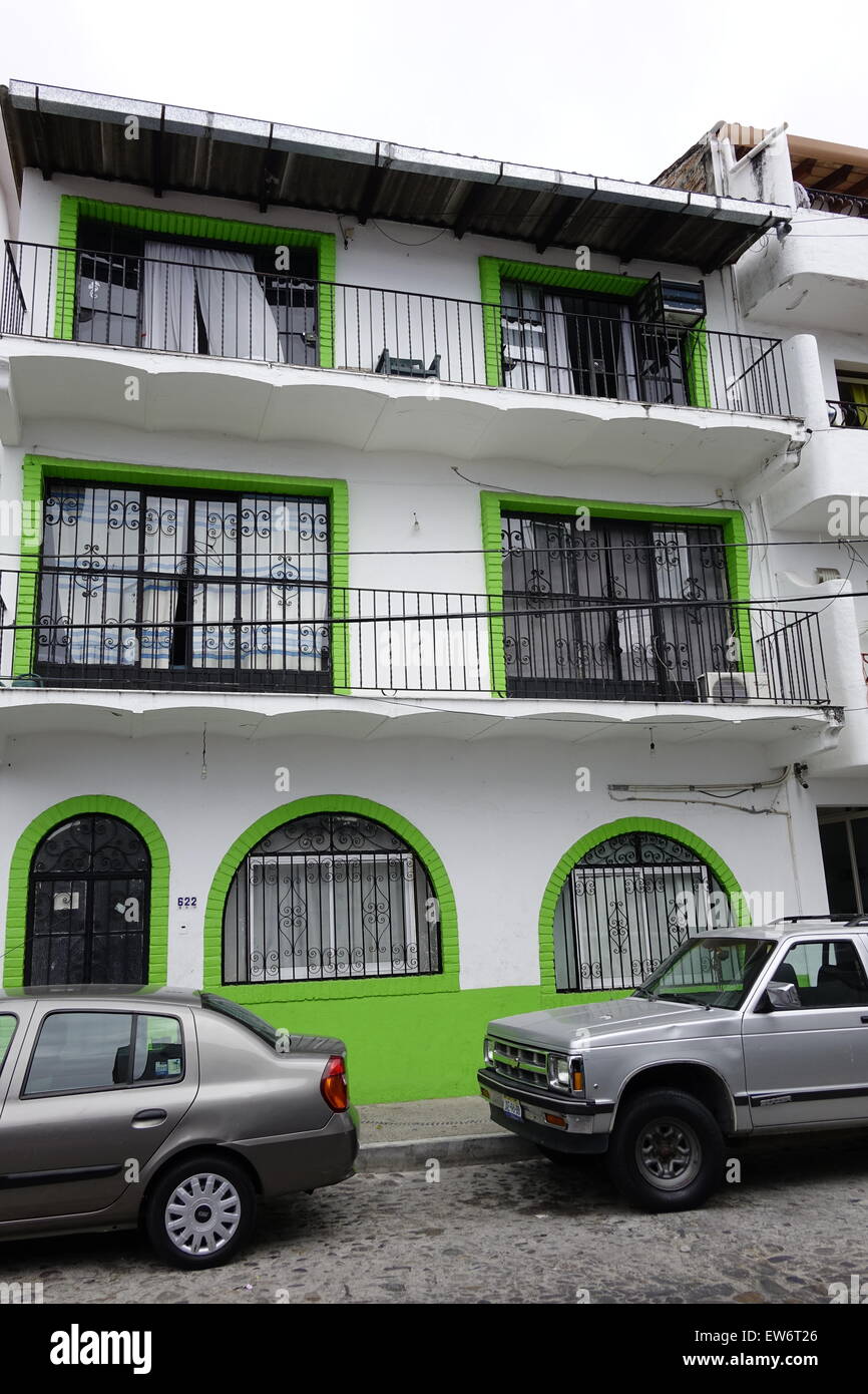 Apartment building in downtown Puerto Vallarta, Mexico Stock Photo