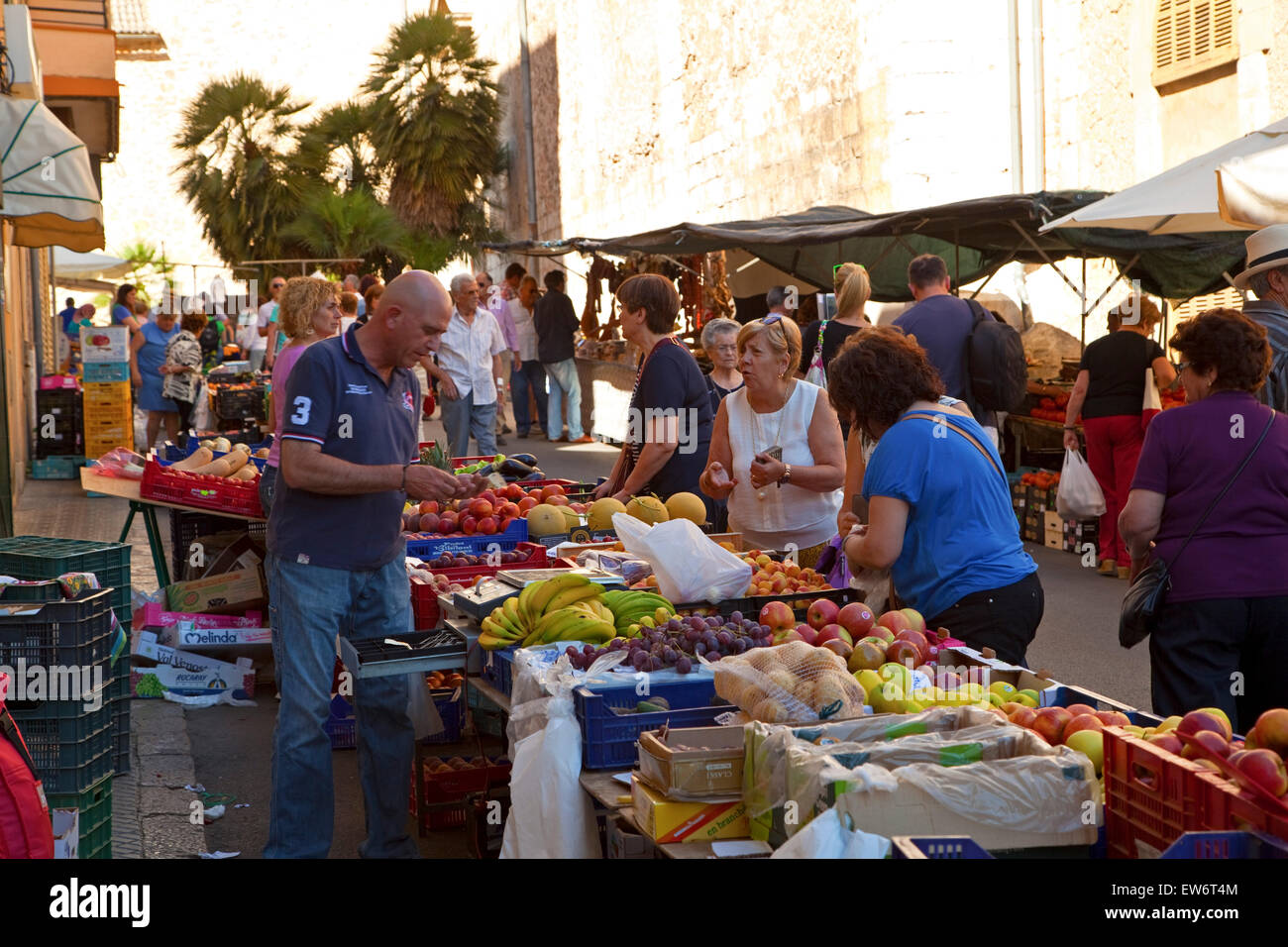 A market trader Inca Majorca Stock Photo