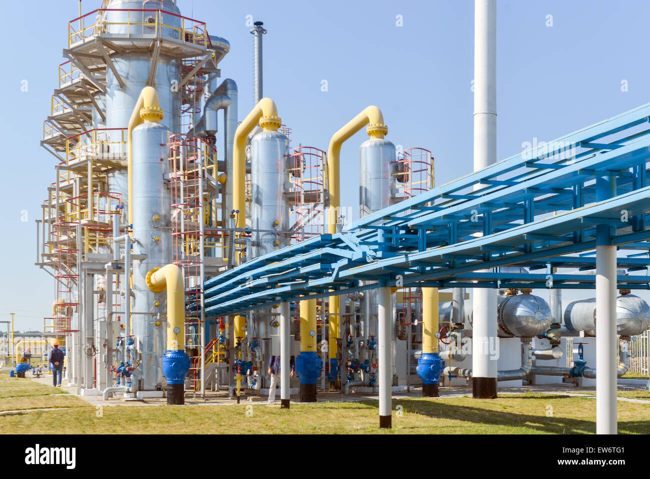 Gas compressor station in bright sunny summer day Stock Photo Alamy