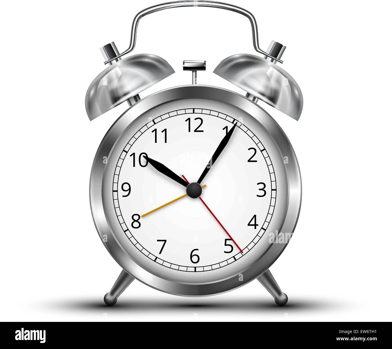 Silver and blue alarm clock Stock Vector Images - Alamy