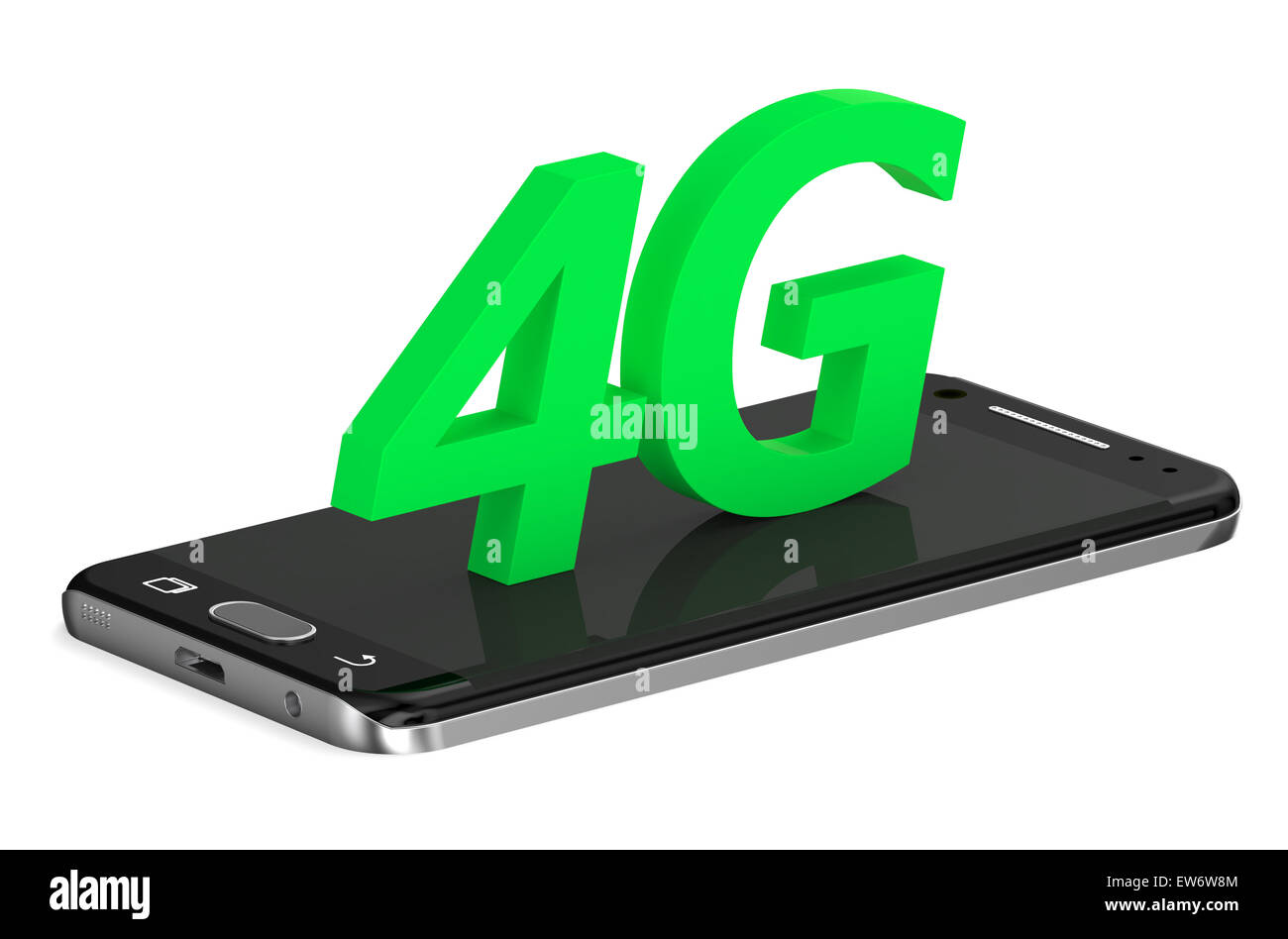 4G concept with smartphone isolated on white background Stock Photo - Alamy