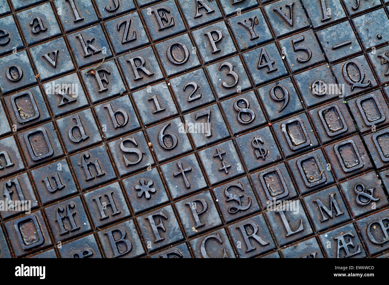 Cast iron letters and numbers flooring in norfolk england UK europe