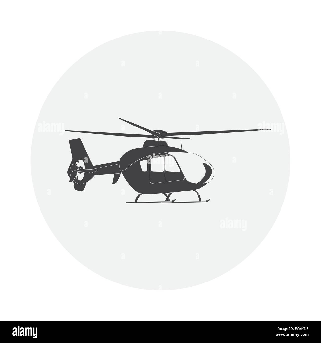 Helicopter in Flight. Vector Illustration. Stock Vector