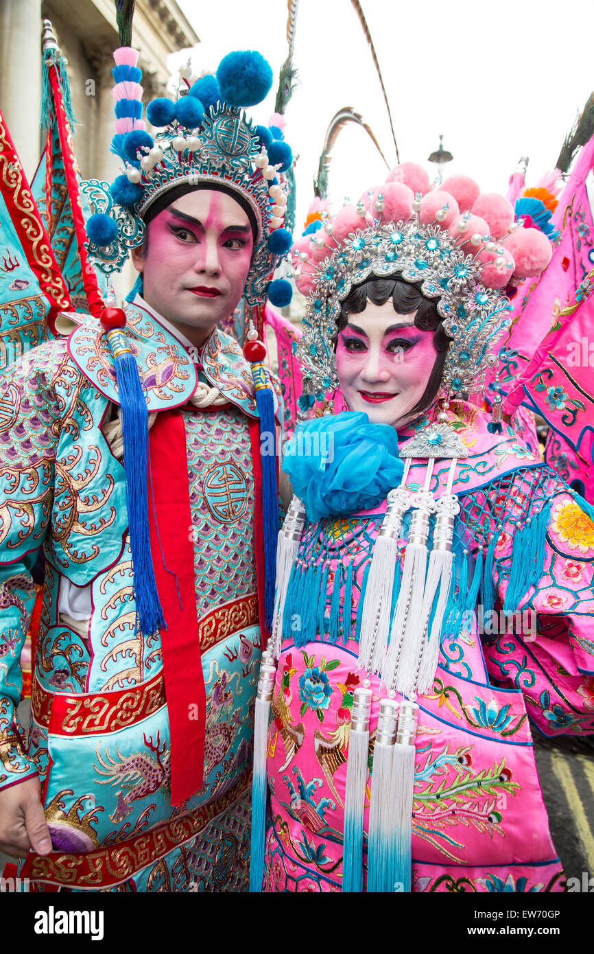 Couple Wearing Traditional Chinese Costume Celebrating Chinese New Stock Photo Alamy