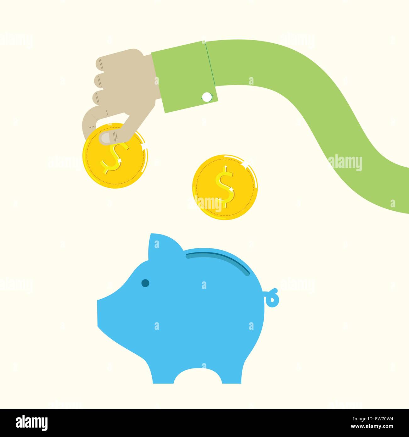 vector piggy bank and hand with coins Stock Vector Image & Art - Alamy