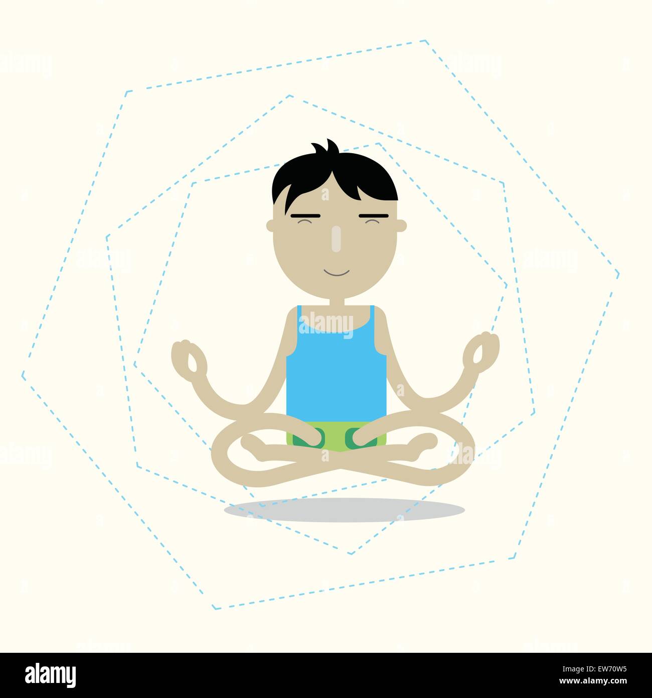 Vector man sitting cross-legged meditating Stock Vector Image & Art - Alamy