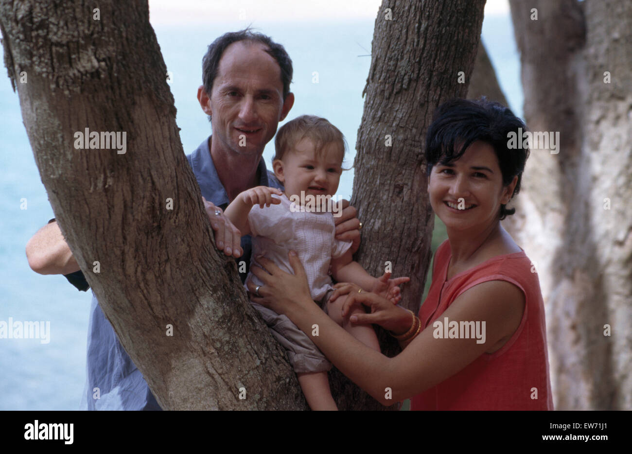 Portrait of parents with young child         FOR EDITORIAL USE ONLY Stock Photo