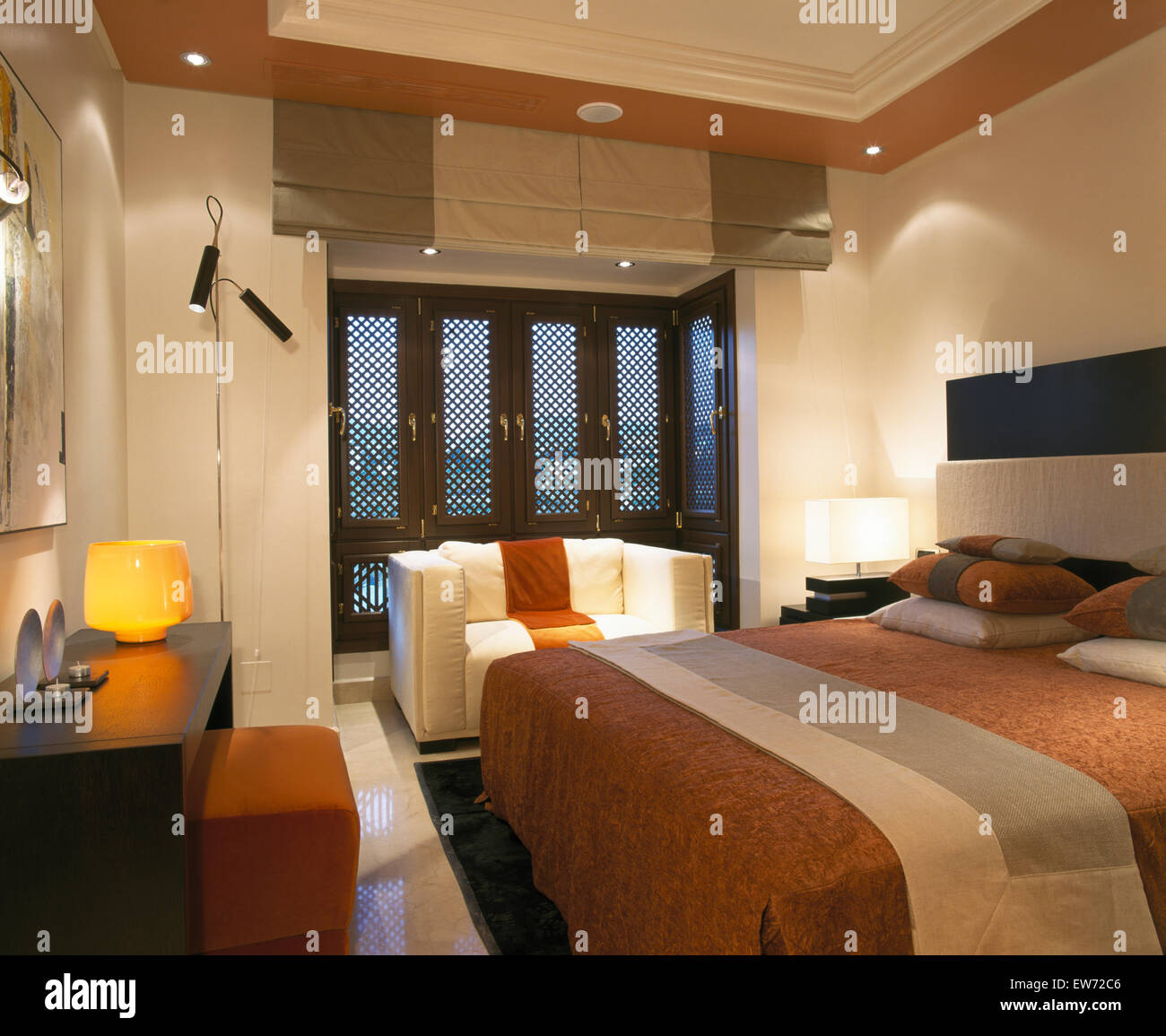 Interiors bedrooms neutral domestic hires stock photography and images