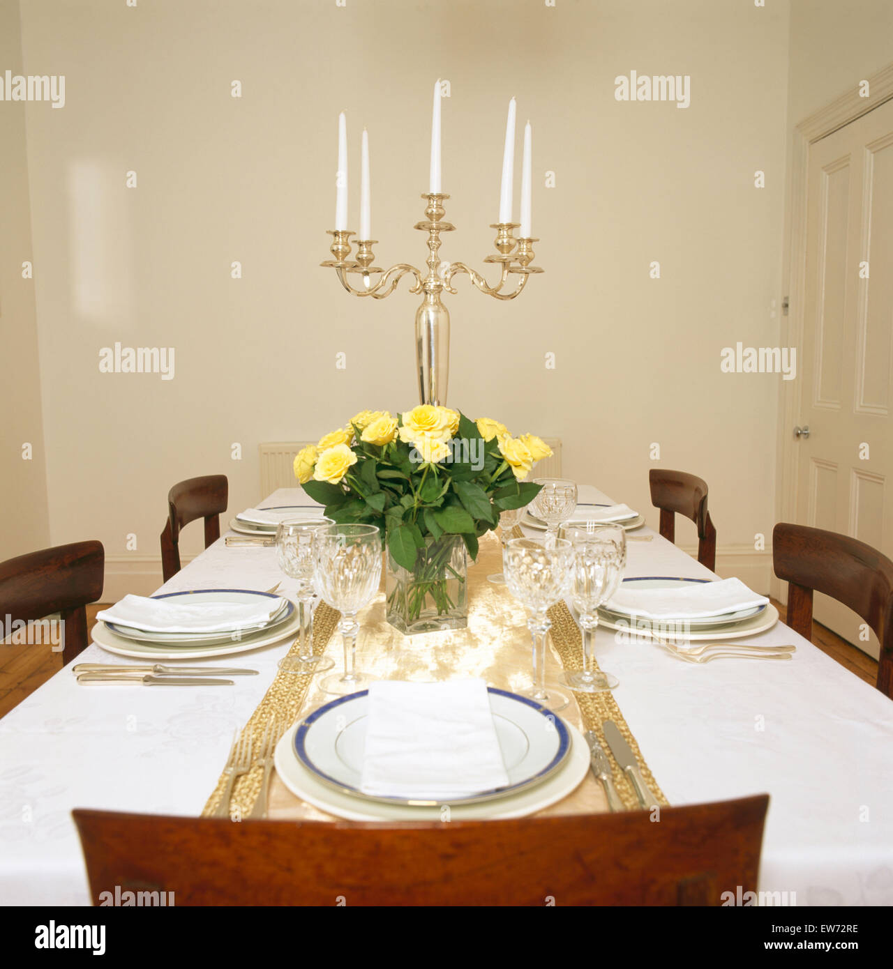 Candelabra on dining table set hi-res stock photography and images - Alamy