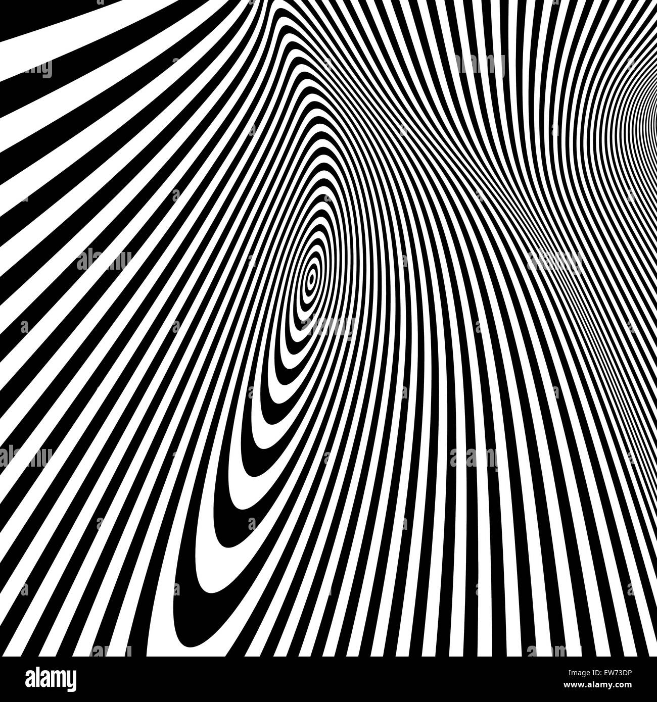 Pattern with optical illusion. Black and white background. Vector ...
