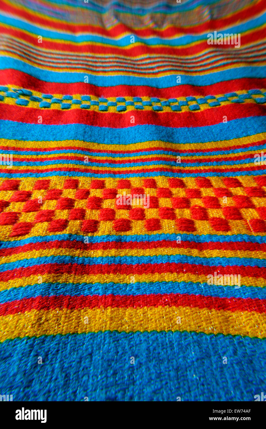 Hand-woven Dorze textile from Ethiopia in studio setting Stock Photo