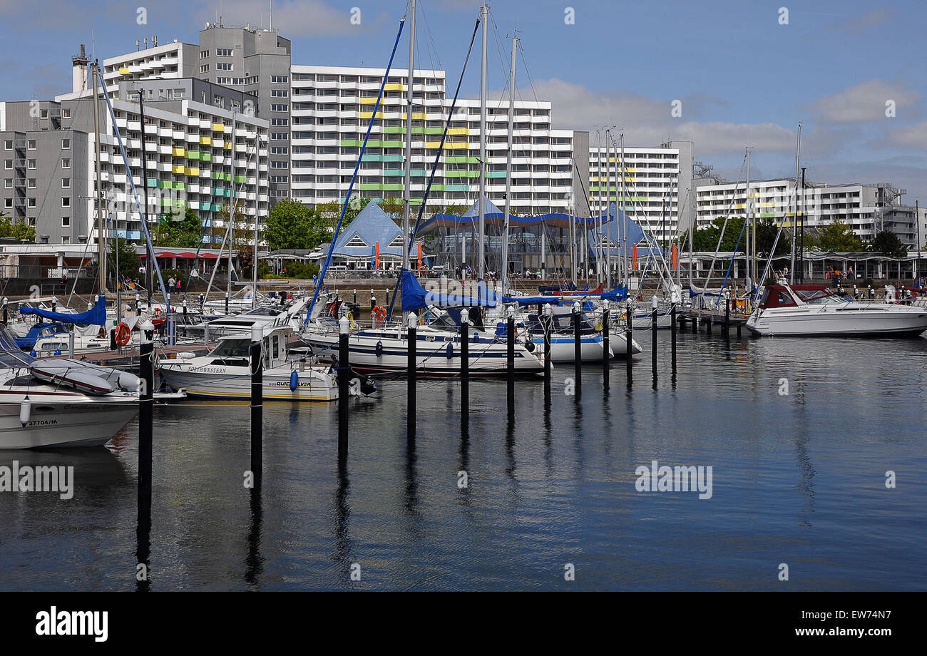 Harbor with sailboats, Ostsee Resort Damp, Schleswig-Holstein, Germany Stock Photo