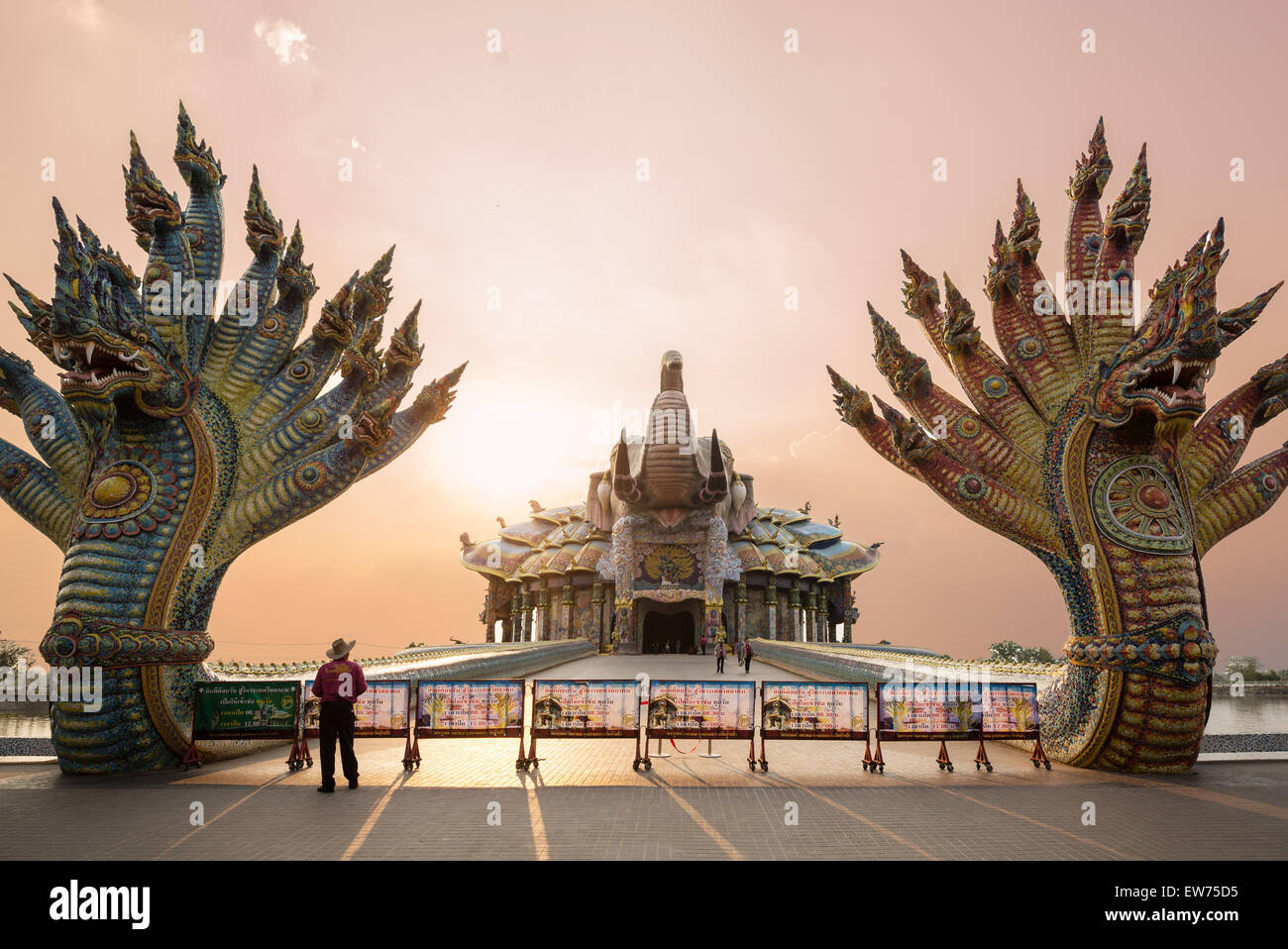 Bridge of the two Naga kings to the Elephant Temple Thep Wittayakhom
