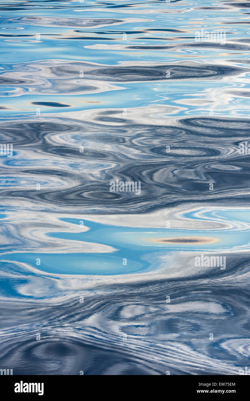 Clouds reflected on the surface of the sea, Denmark Strait, Greenland Stock Photo