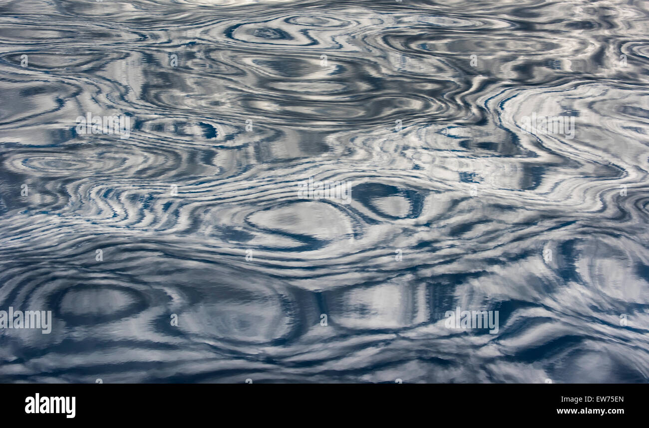 Clouds reflected on the surface of the sea, Denmark Strait, Greenland Stock Photo
