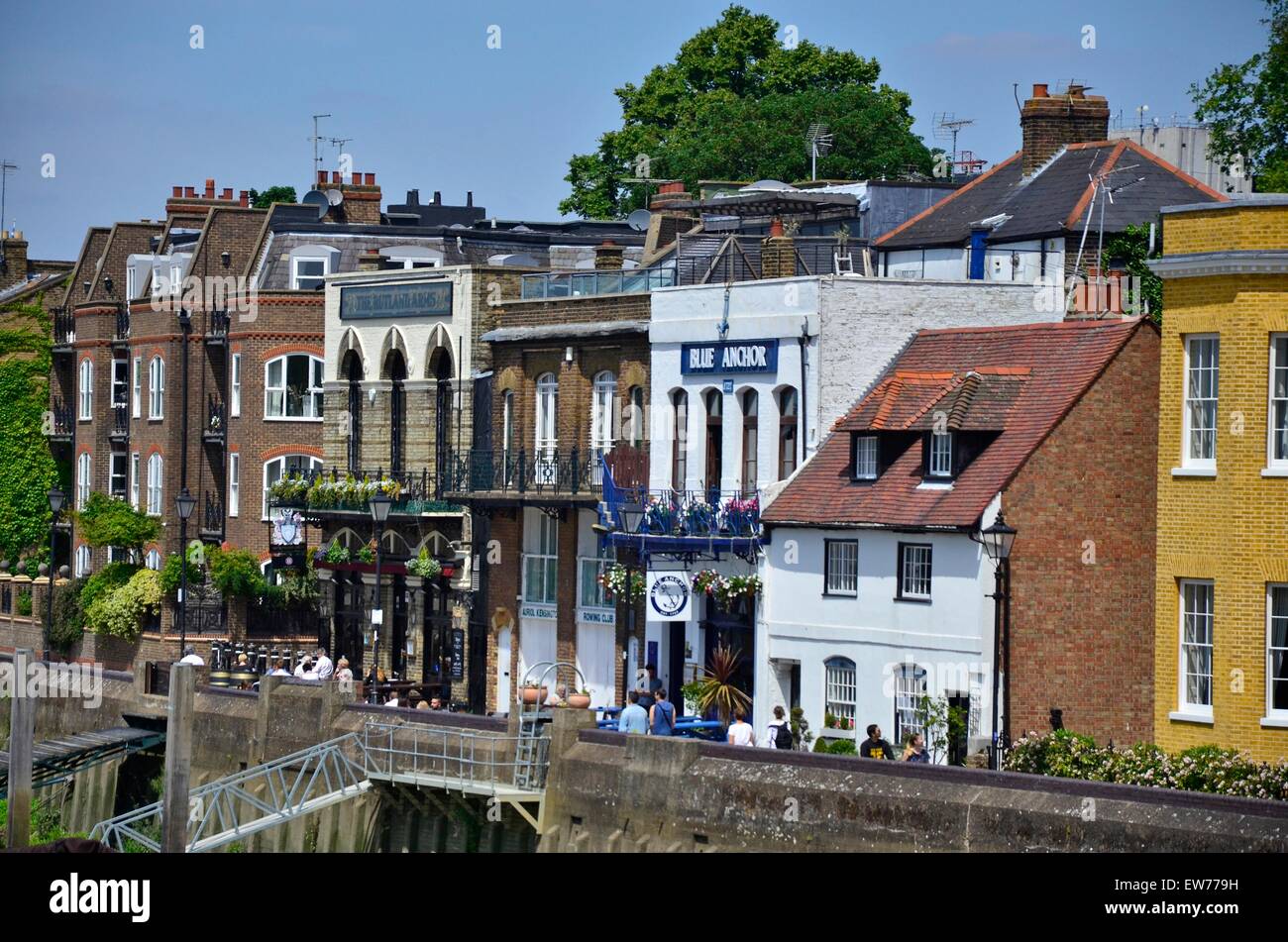 Lower Mall, Hammersmith, West London, featuring The Blue Anchor and