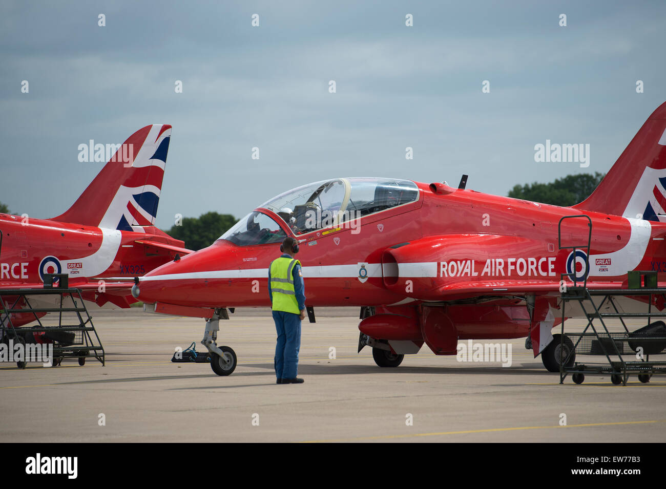 Royal Airforce display team the Red Arrows Stock Photo