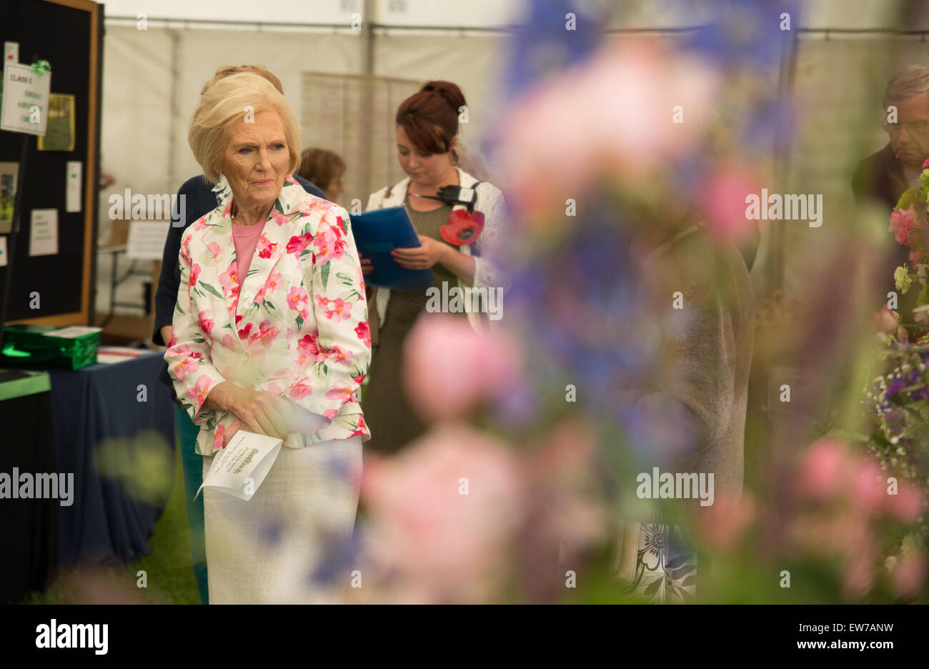 Oxford, UK. 19th June, 2015. Mary Berry Opens the Blenheim palace flower show Pete Lusabia/Alamy Live show Credit:  Pete Lusabia/Alamy Live News Stock Photo