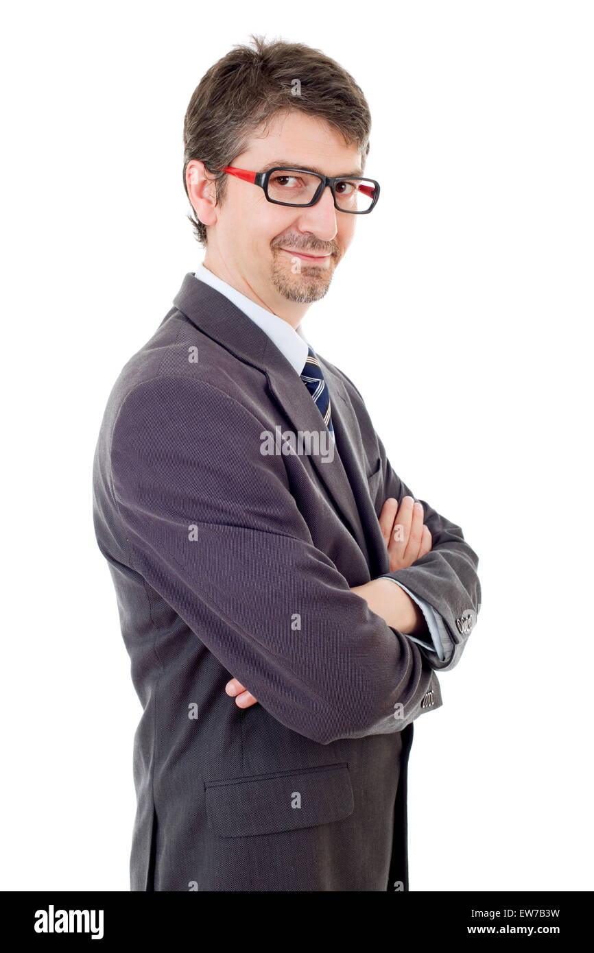 young business man portrait isolated on white Stock Photo - Alamy