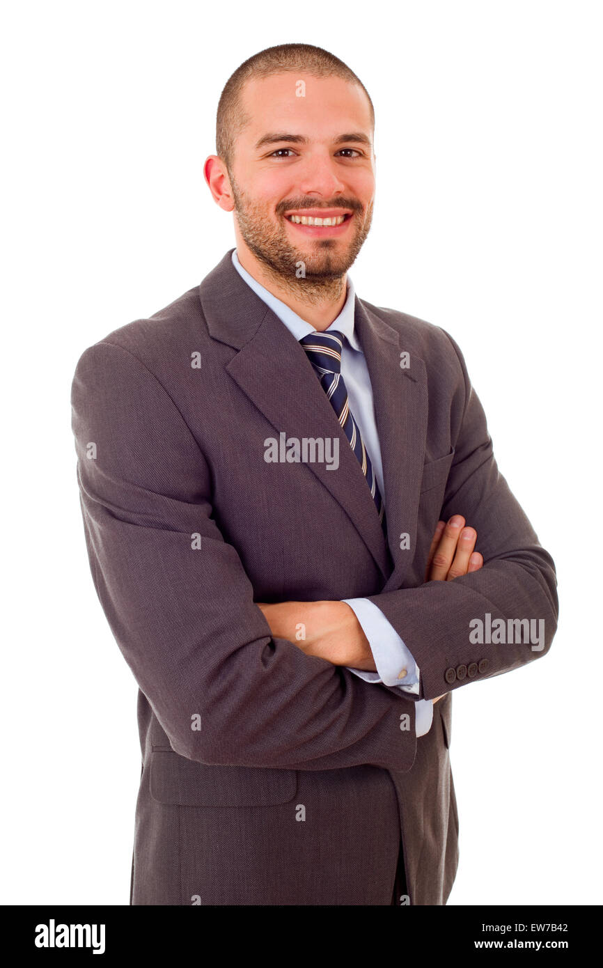 young business man portrait isolated on white Stock Photo - Alamy
