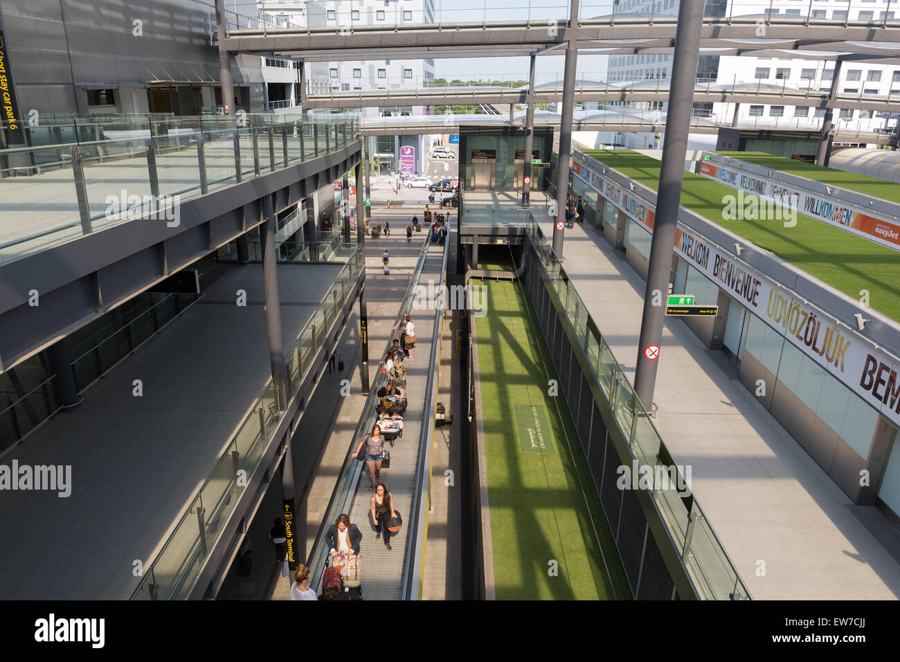 London Gatwick airport, North Terminal, departure zone Stock Photo Alamy