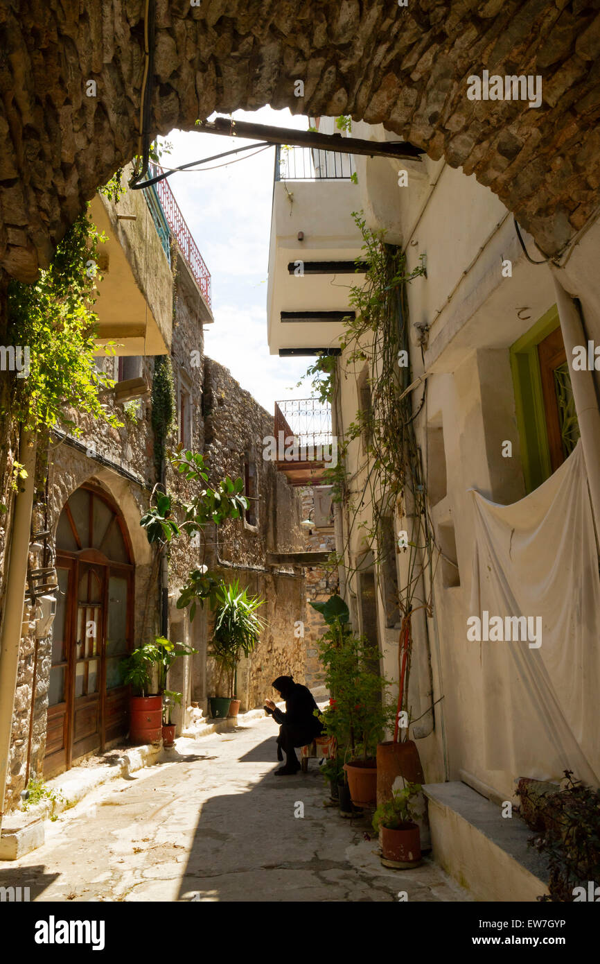 Alley in Volissos, one of the most beautiful villages on the isle of