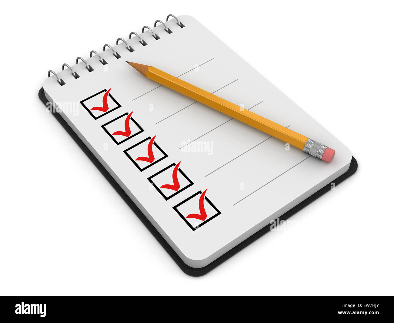 Notepad Checklist (clipping path included Stock Photo Alamy