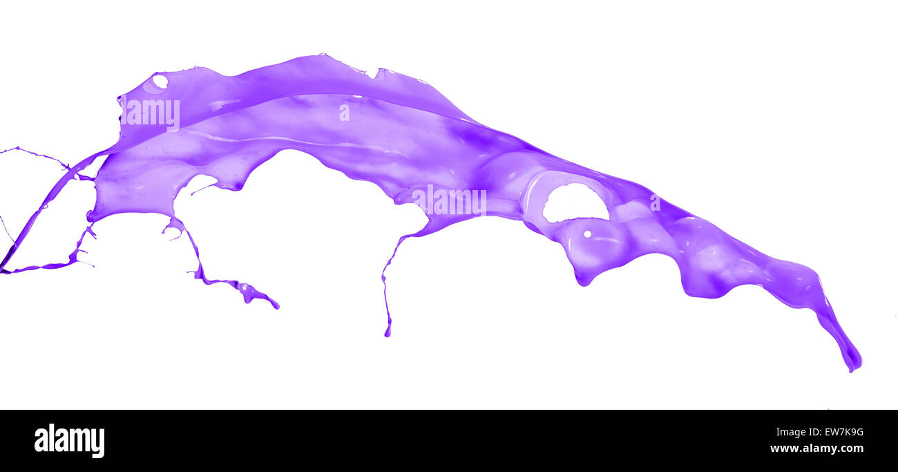 Purple splash isolated on white background Stock Photo - Alamy