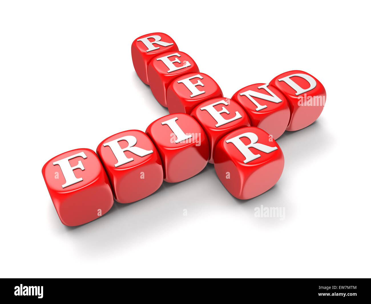 Refer Friend Block Letters (clipping path included Stock Photo Alamy
